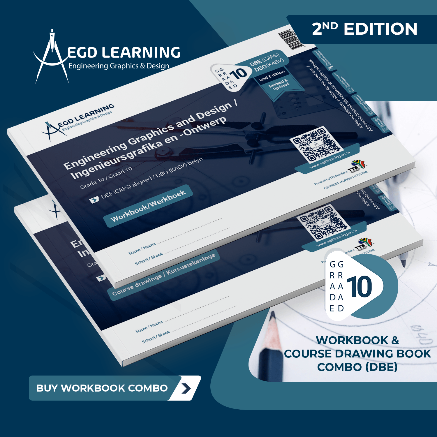 EGD Grade 10 Workbook & Course Drawings Book Combo (DBE/CAPS) - 2nd Edition