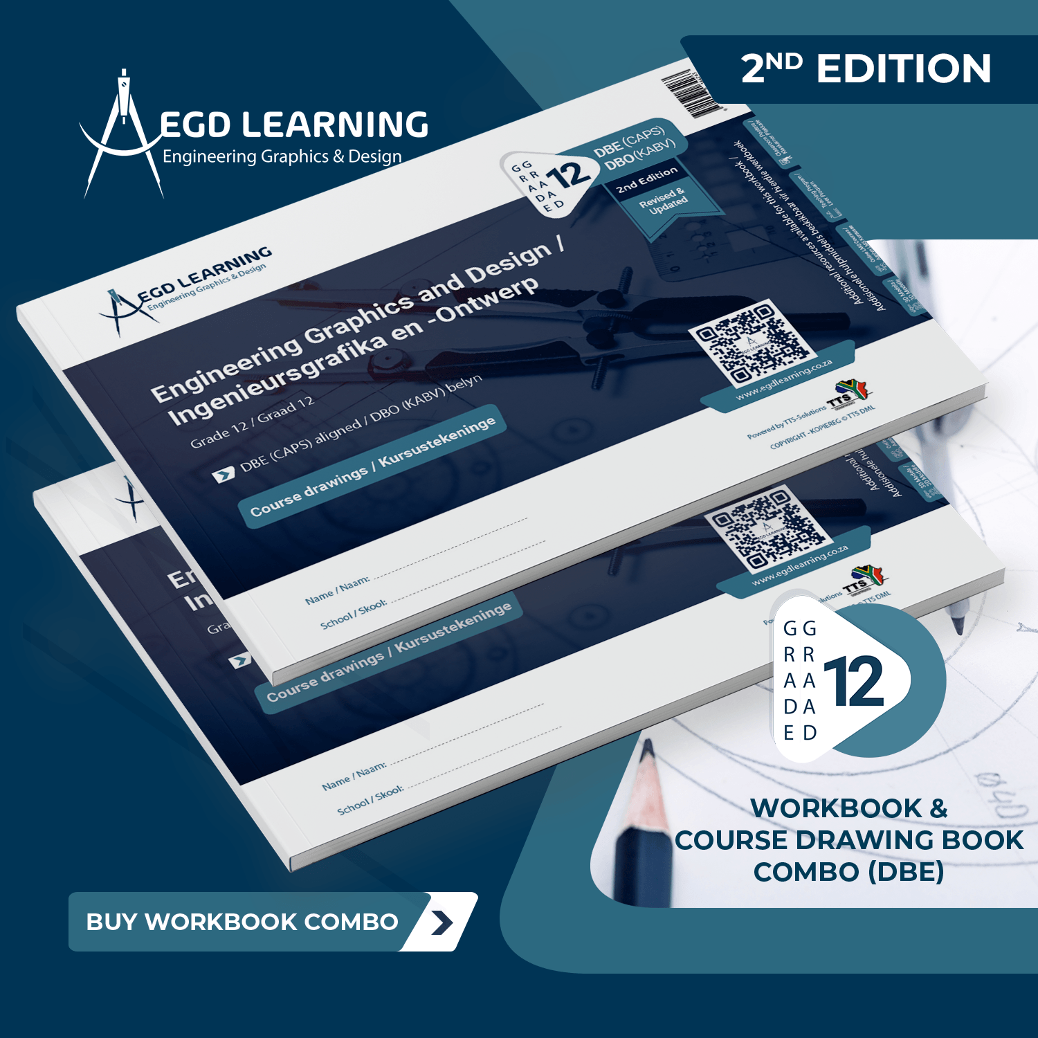 EGD Grade 12 Workbook & Course Drawings Book Combo (DBE/CAPS) - 2nd Edition